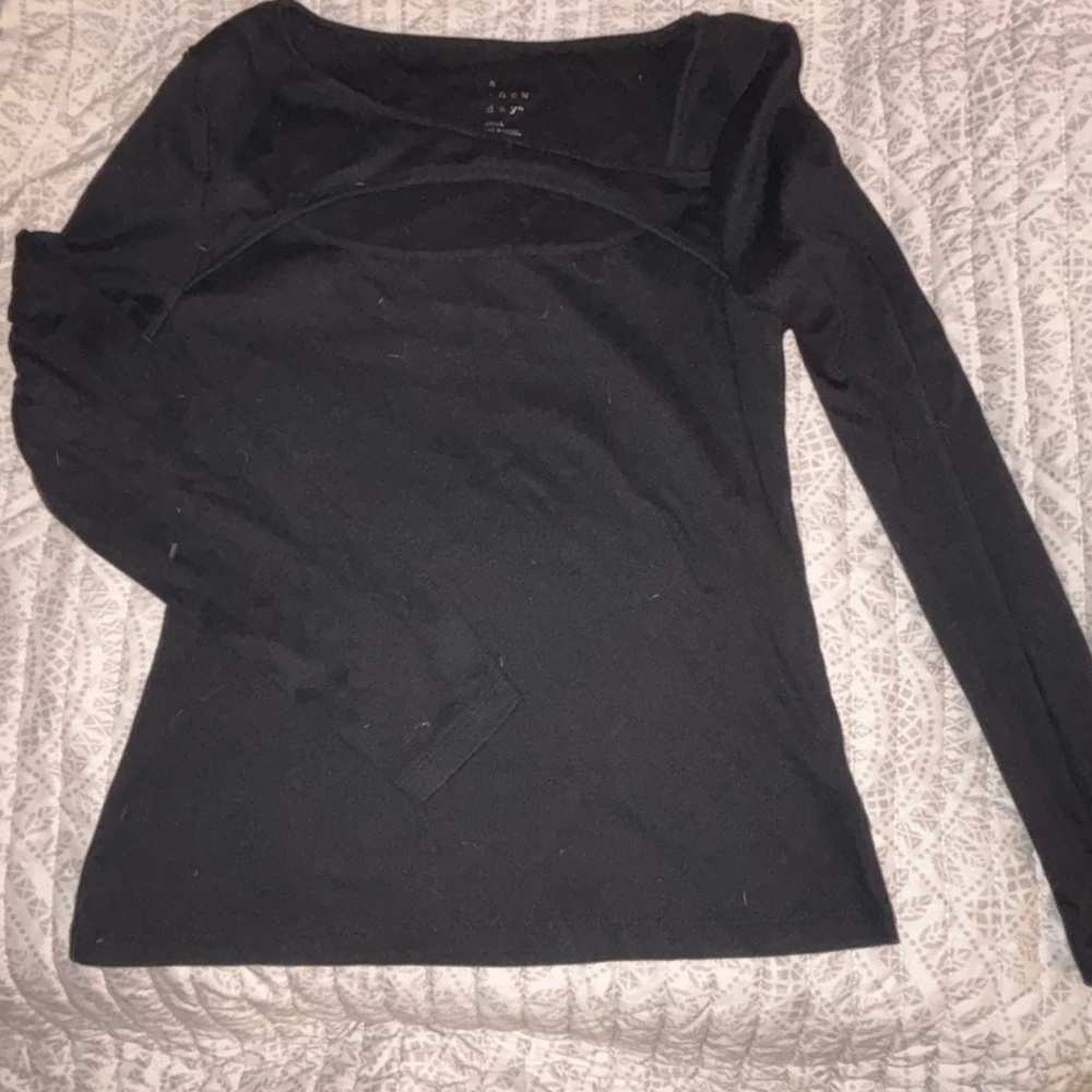 Black Long Sleeve Top y2k edit